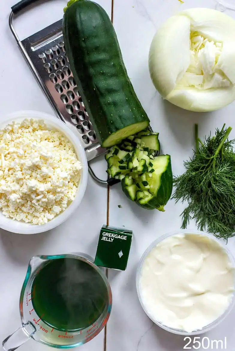 Creamy Cucumber Jelly Salad - Saffarazzi Creamy Cucumber Jelly Salad