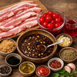 Bacon and Cherry Ingredients - Saffarazzi Delicious Bacon and Cherry