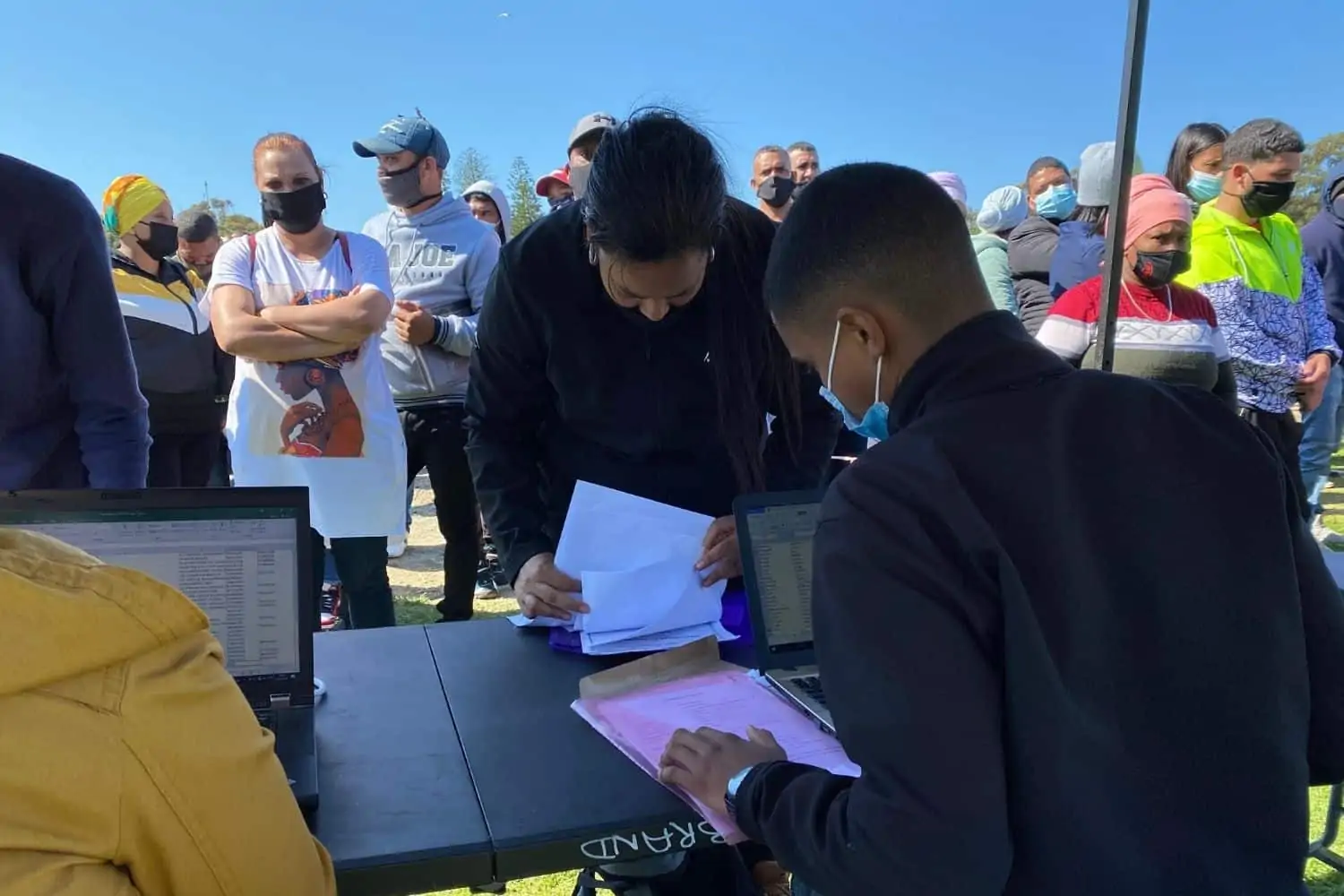 Hundreds of Job Seekers Queue at the Riverclub