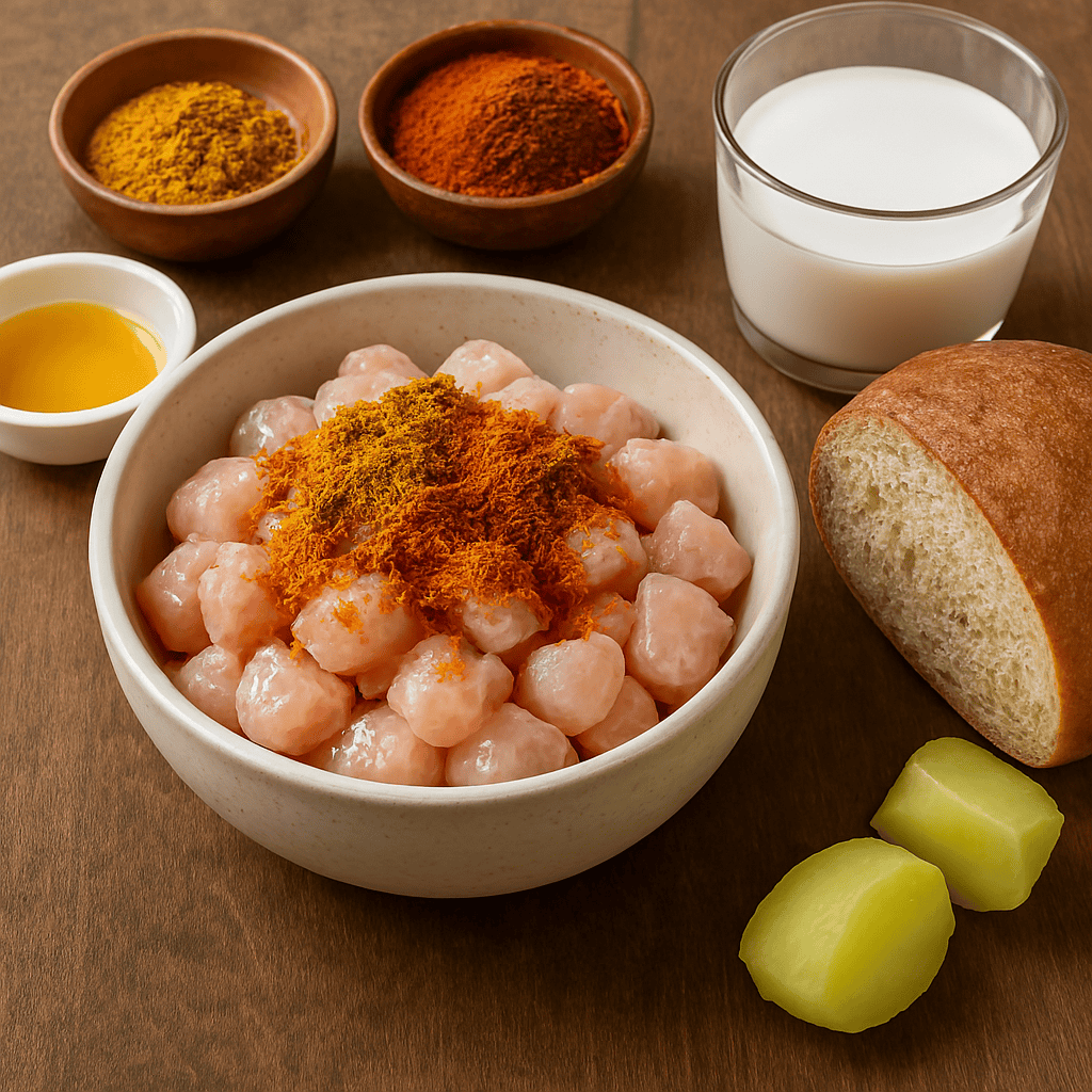 Ingredients for pulled pork bunny chow