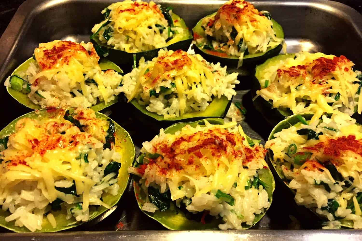 Spicy Gem Squash Stuffed with Spinach and Rice