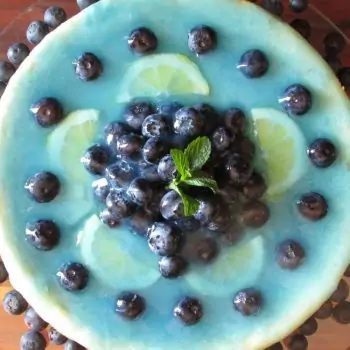 Blueberry Cheesecake baked with Blue Gin and Tonic