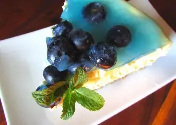 Blueberry Cheesecake baked with Blue Gin and Tonic