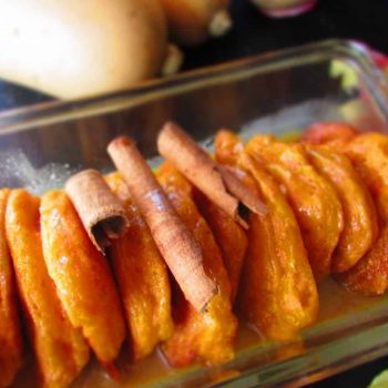 Butternut Fritters with Caramel Sauce