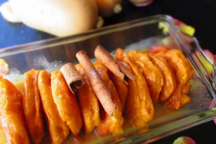 Butternut Fritters with Caramel Sauce