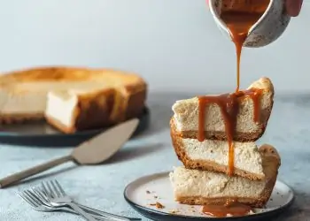 Fridge set Gravel Tart made with Layers of Caramel, Biscuit and Whipped Cream