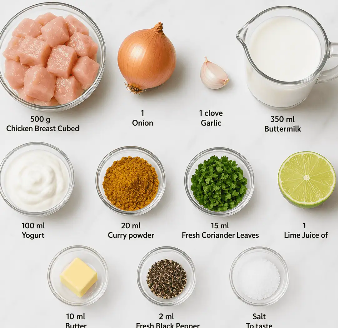 Ingredients for Buttermilk and chicken marinated - Saffarazzi Ingredients for Buttermilk and chicken marinated