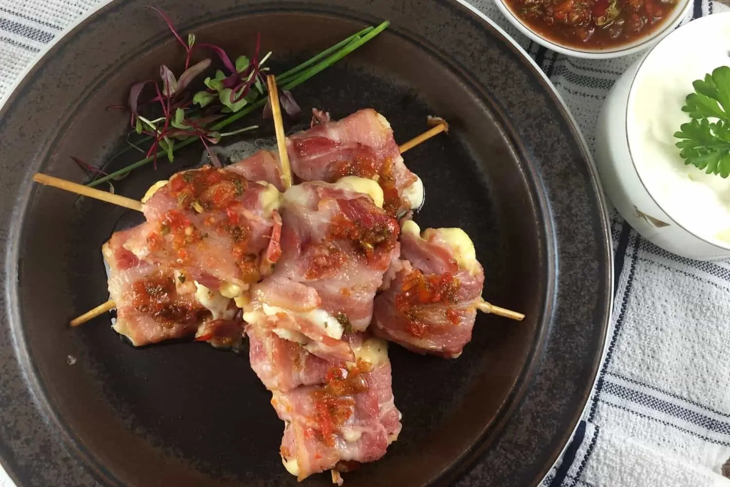 Skewers with Bacon and Halloumi