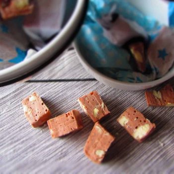 Easy Homemade Nougat made with Marshmallows and Flavoured with Chocolate