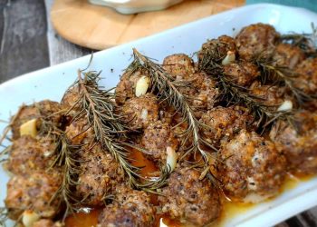 Roasted Garlic, Rosemary Baked Meatballs. Image credit: Hangry.Recipes