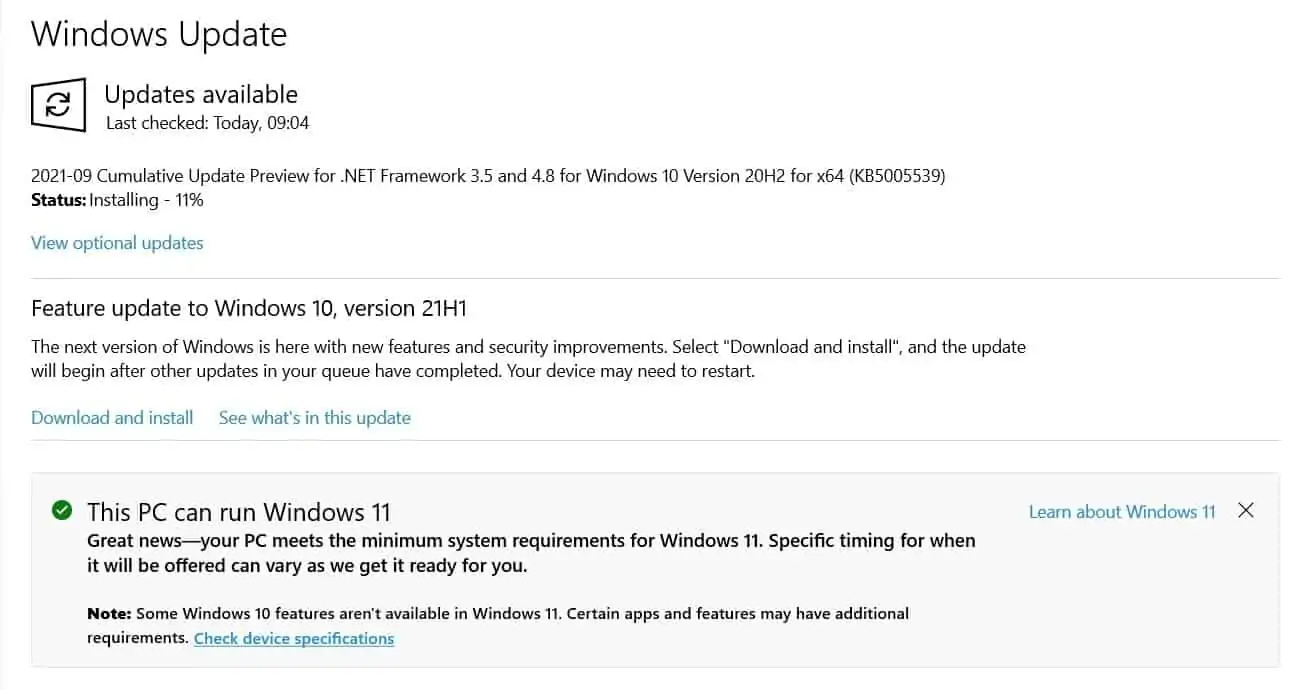 windows 11 regional limitations notification
