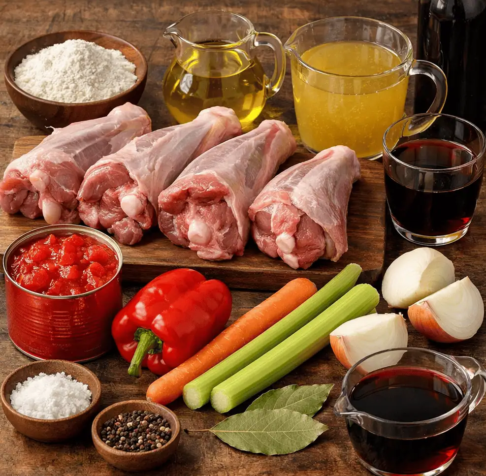 ChaIngredients for Lamb Shanks - Saffarazzi