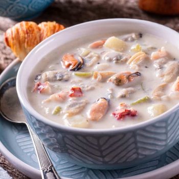 Creamy Mussel Soup packed with flavour