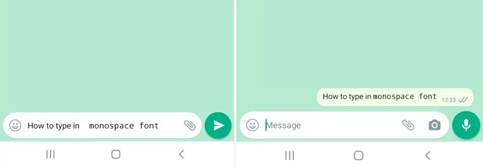 How to Type in Monospace Font in WhatsApp
