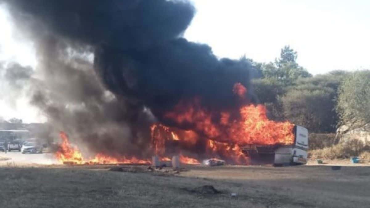 Bus carrying 20 learners explodes and is engulfed in flames in North West