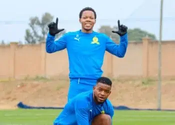 Siphelele Mkhulise and Sipho Mbule in training at Chloorkop