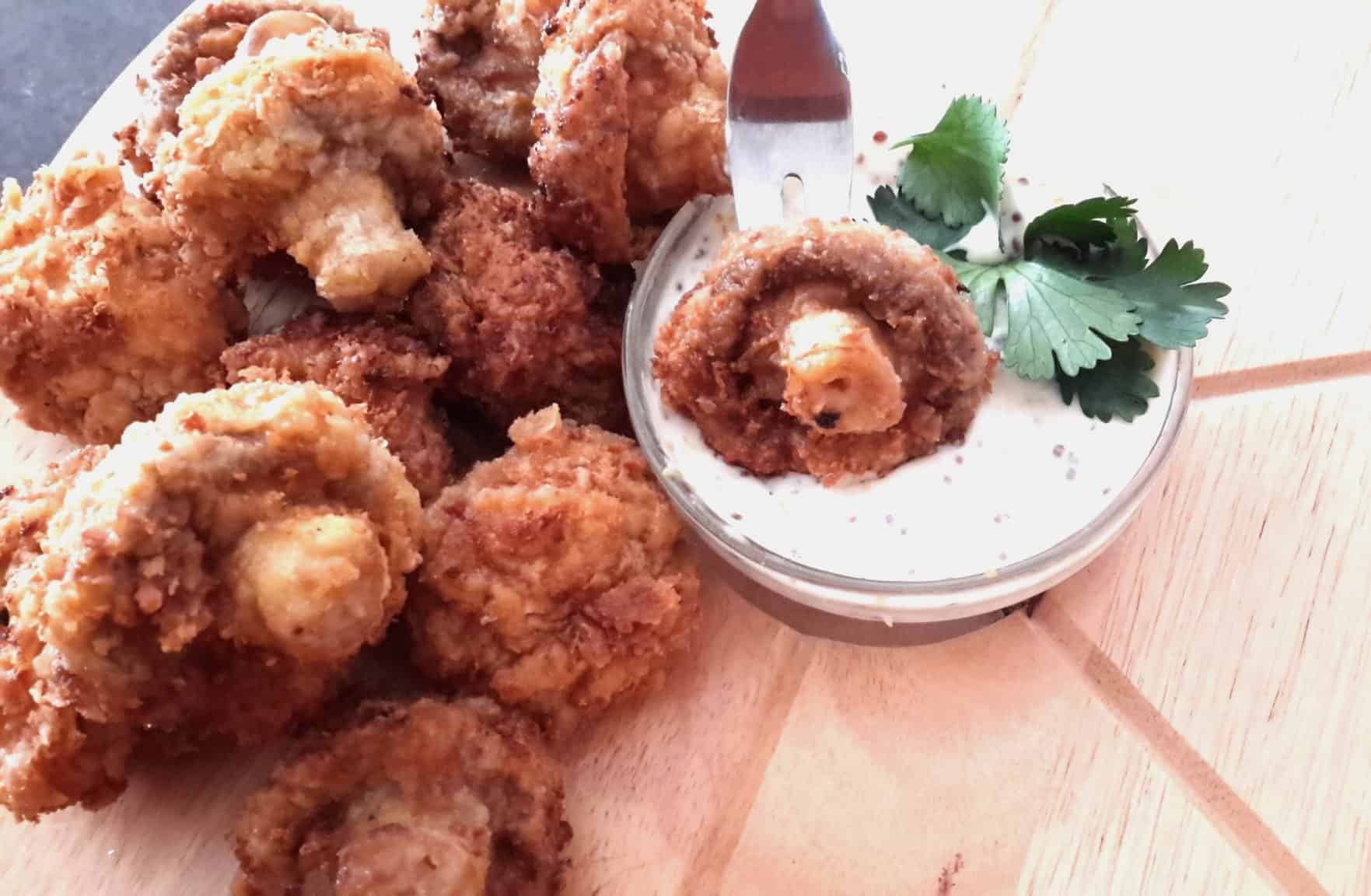 Deep Fried Crumbed Mushrooms