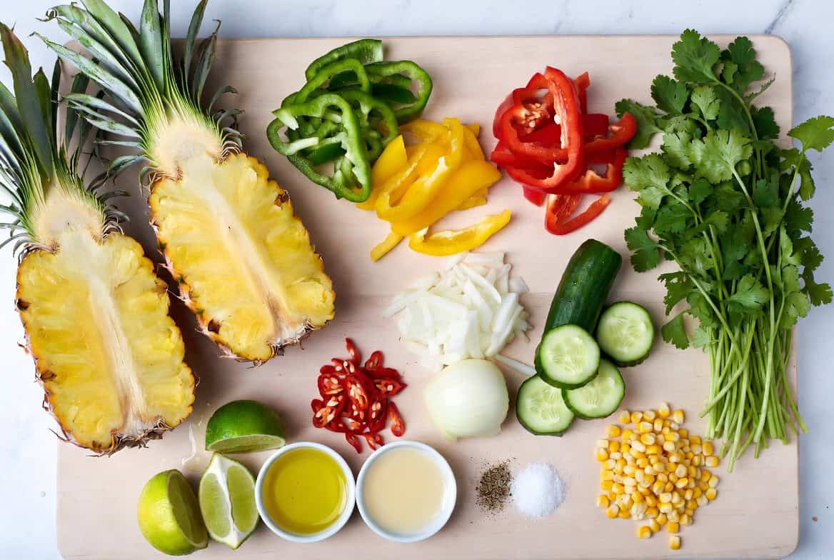 Ingredients for Rainbow Salad