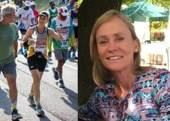 Moira Harding bib #33485, missing after completing the Comrades Marathon. Images via @Pigspotter on X.com