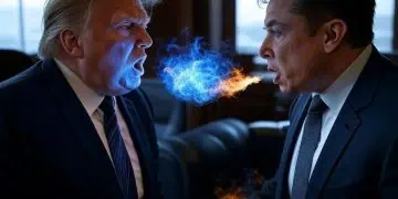 Trump and Musk’s Explosive Falling-Out. Image by Grok AI.
