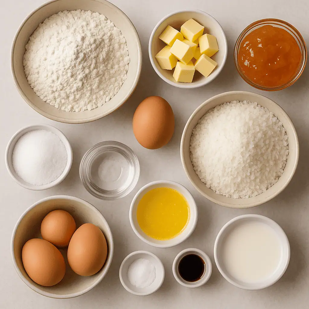 Ingredients for Coconut Squares
