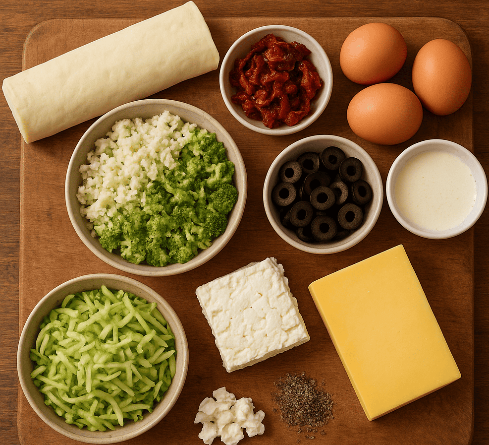 Ingredients for Vegetarian Quich