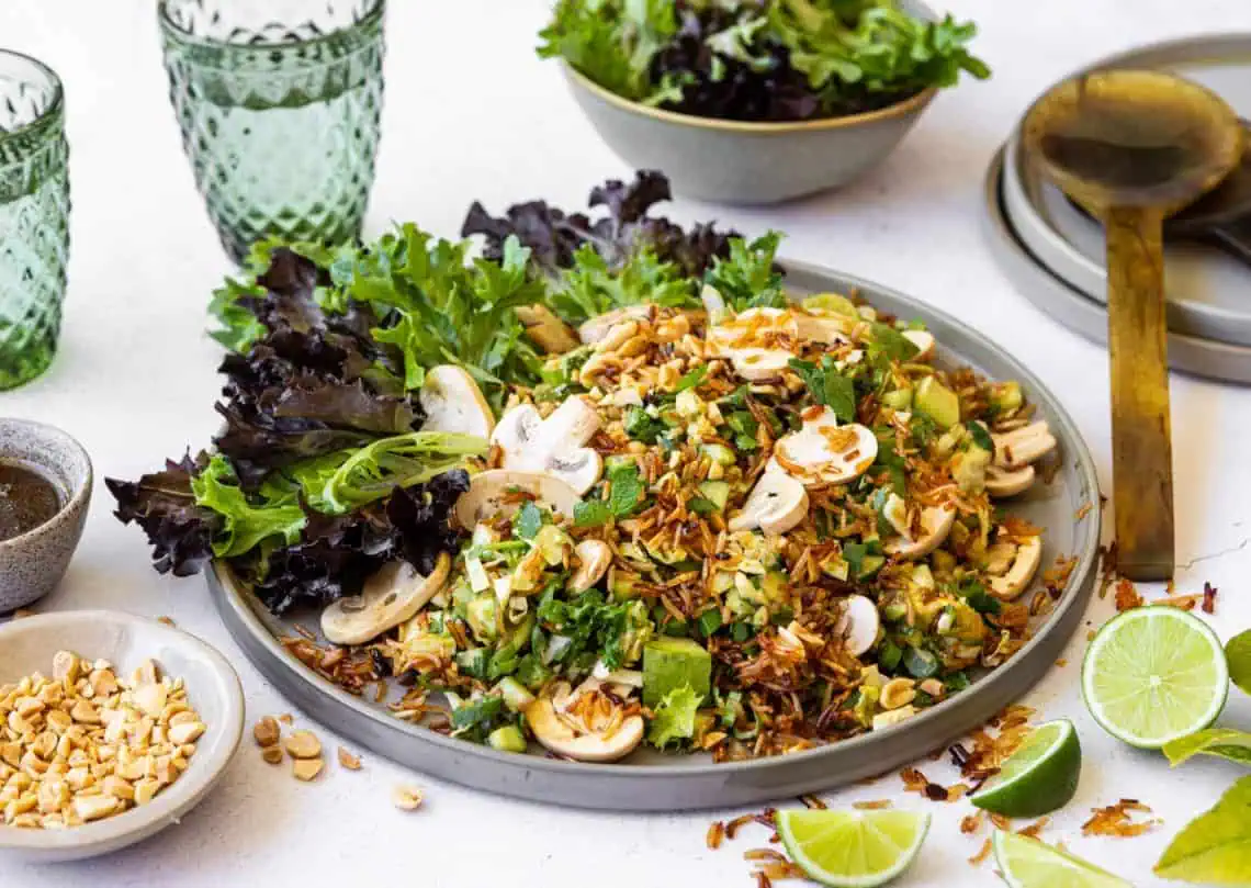 Mushroom Crispy Rice Salad