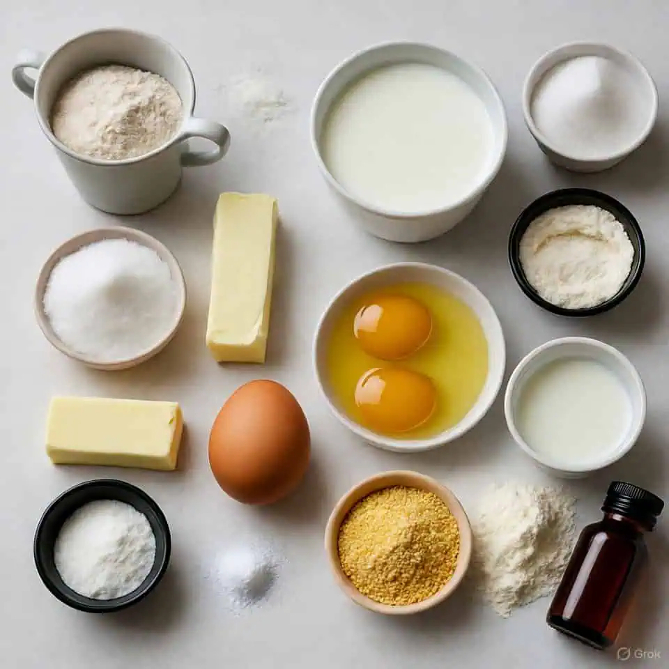 Ingredients for Milk Tart