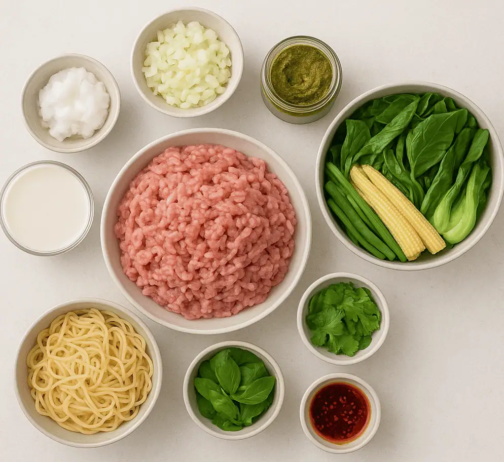 Thai Green Curry Pork Meatballs Ingredients - Saffarazzi Ingredients for Thai Green Curry Pork Meatballs