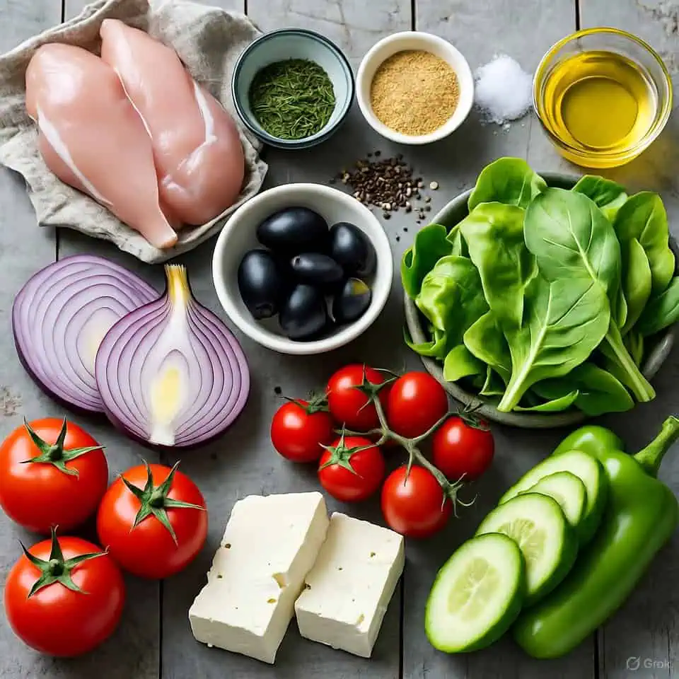 Quick and Easy Chicken Greek Salad Your Family Will Love - Saffarazzi Ingredients for Greek Salad