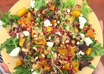 Healthy Roasted Butternut Salad with Pomegranate Seeds