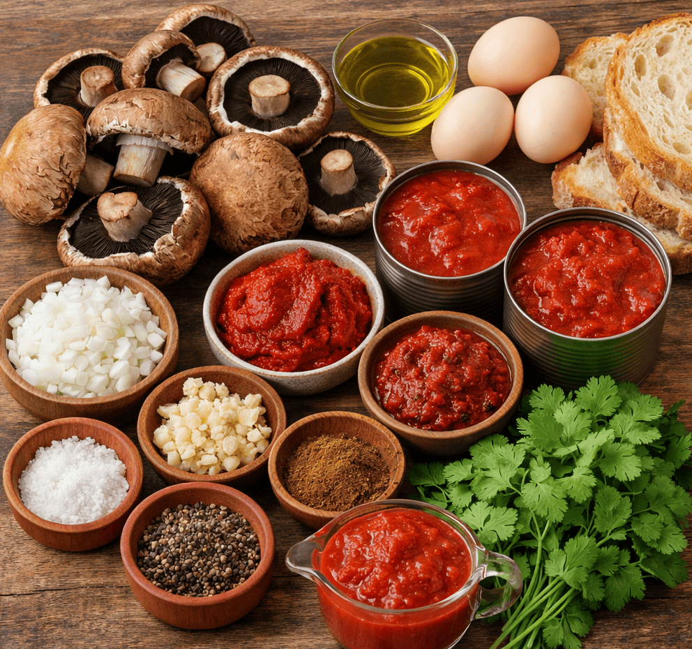 Ingredients for Spicy Portabello Shakshuka