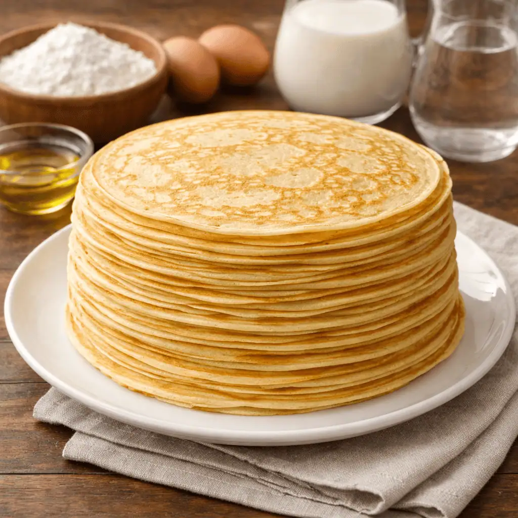 Stack of pancakes waiting to be filled - Saffarazzi Stack of pancakes ready to be filled