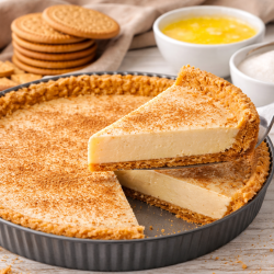 Easy No-Crust Milk Tart with Simple Marie Biscuit Base