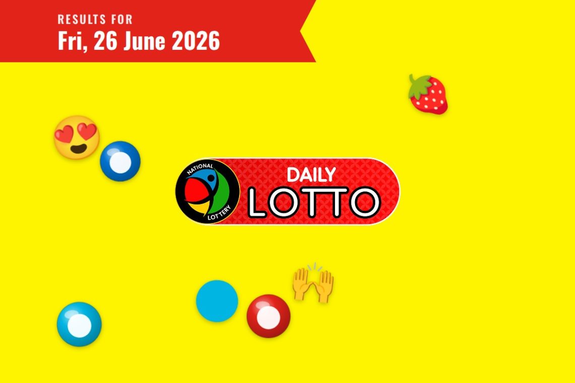 Daily Lotto draw results lottery balls for Friday, 26 June 2026