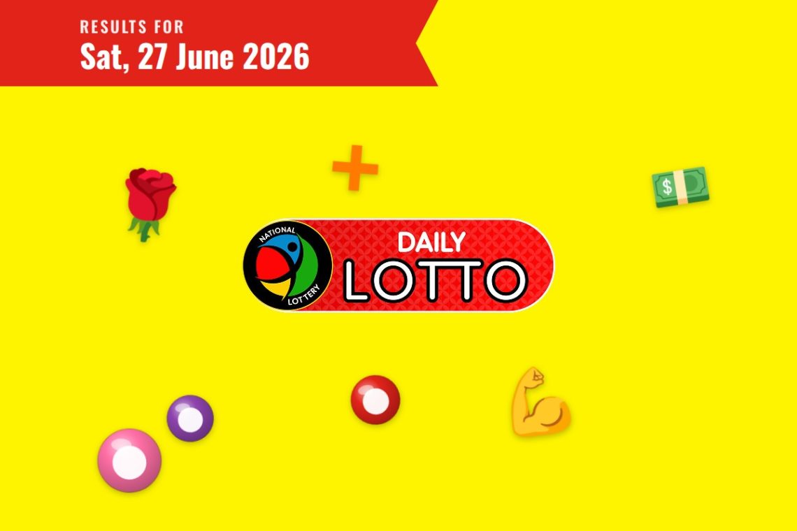 Daily Lotto Results lottery draw results for Saturday, 27 June 2026