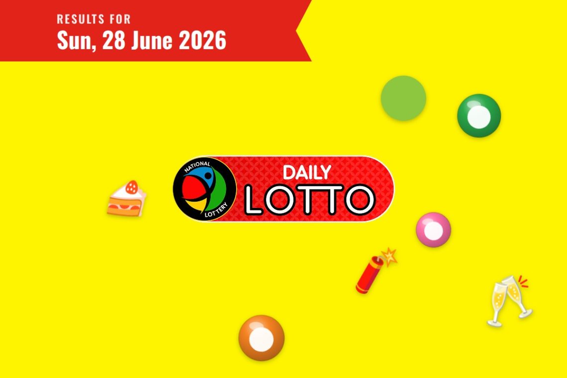 Daily Lotto Results lottery draw results for Sunday, 28 June 2026