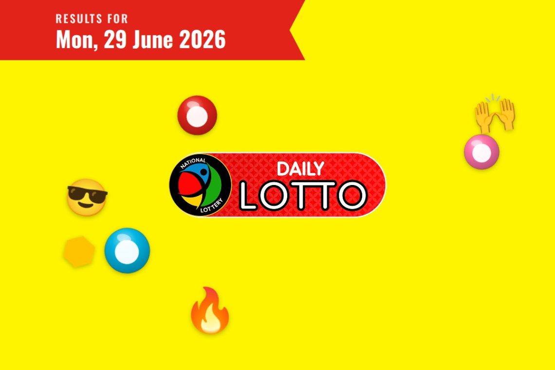 Daily Lotto Results lottery draw results for Monday, 29 June 2026