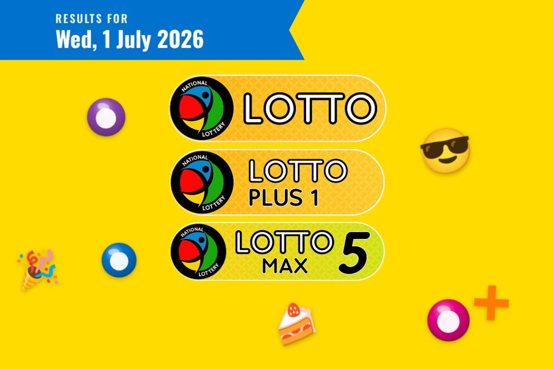 Lotto, Lotto Plus 1 and Lotto 5 Max Results — Wednesday, 1 July 2026 - Saffarazzi Lotto, Lotto Plus 1 and Lotto 5 Max Results lottery draw results for Wednesday, 1 July 2026