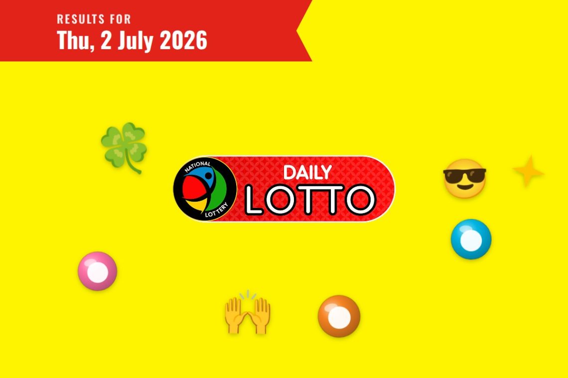 Daily Lotto Results lottery draw results for Thursday, 2 July 2026