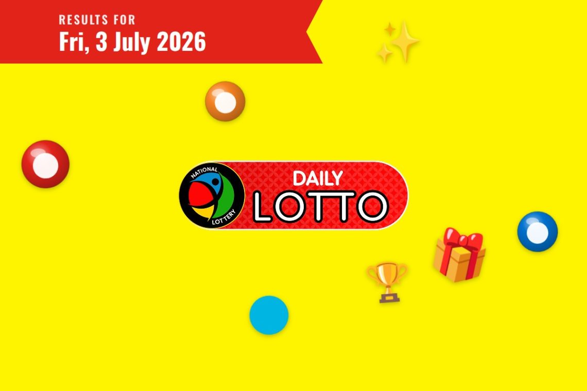 Daily Lotto Results — Friday, 3 July 2026 - Saffarazzi Daily Lotto Results lottery draw results for Friday, 3 July 2026