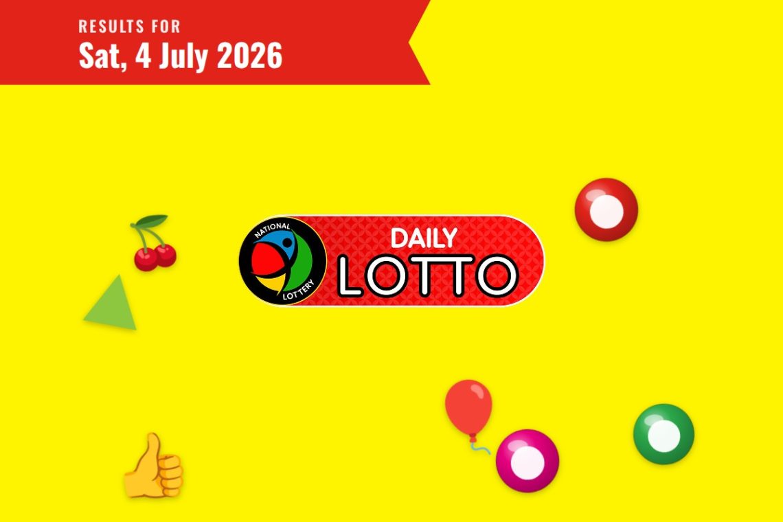 Daily Lotto Results — Saturday, 4 July 2026 - Saffarazzi Daily Lotto Results lottery draw results for Saturday, 4 July 2026