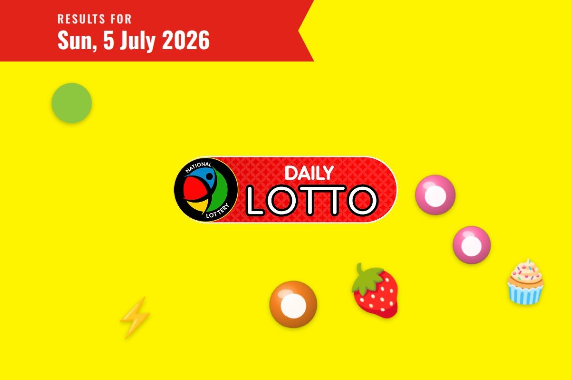 Daily Lotto Results lottery draw results for Sunday, 5 July 2026