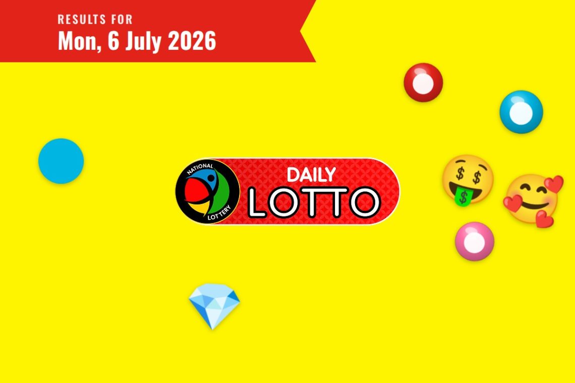 Daily Lotto Results — Monday, 6 July 2026 - Saffarazzi Daily Lotto Results lottery draw results for Monday, 6 July 2026