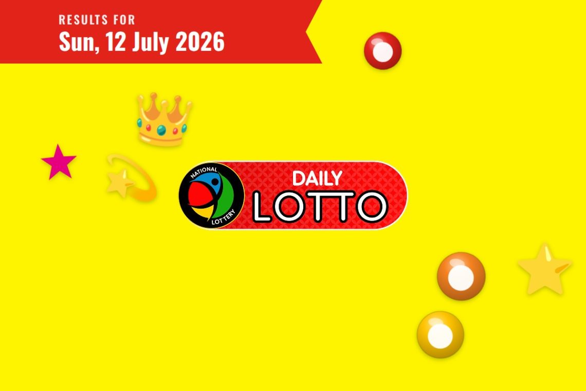 Daily Lotto Results — Sunday, 12 July 2026 - Saffarazzi Daily Lotto Results lottery draw results for Sunday, 12 July 2026