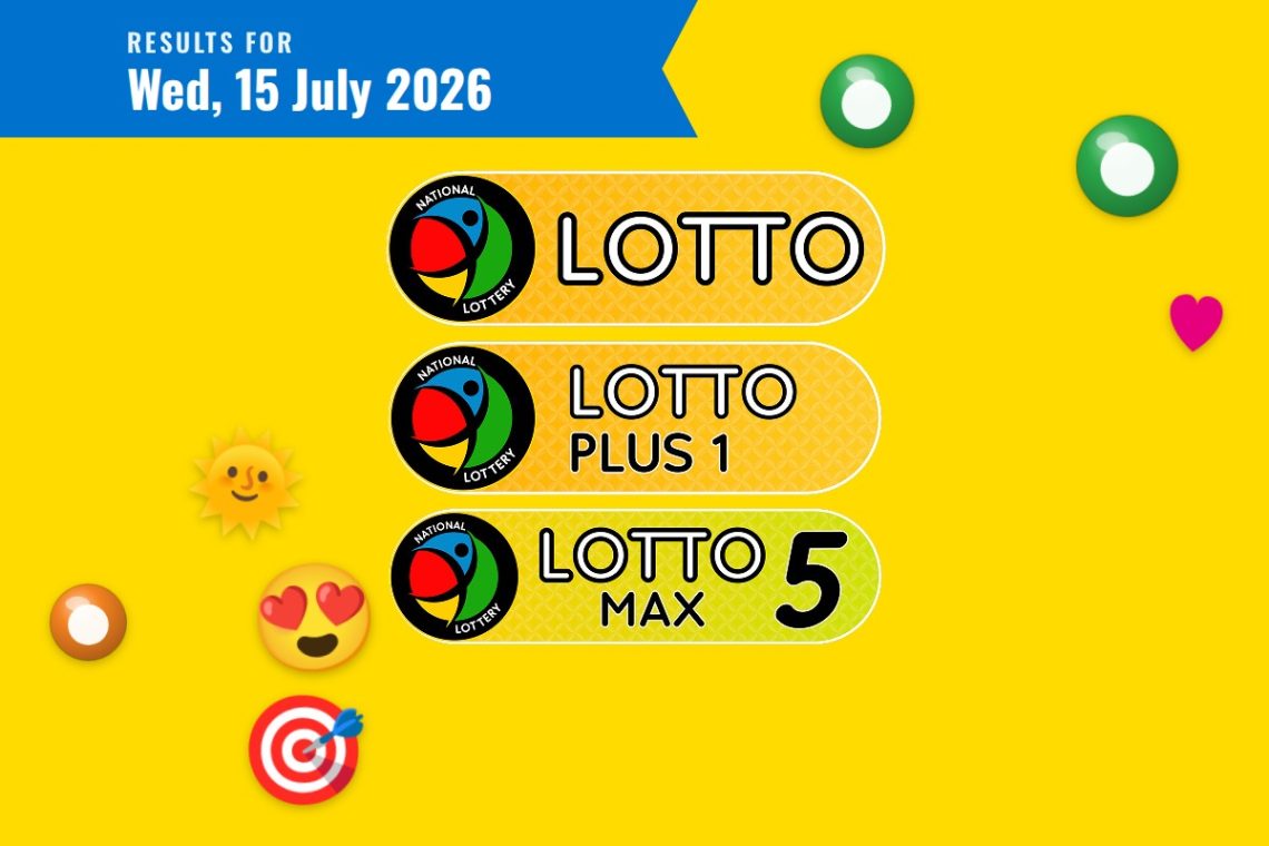 Lotto, Lotto Plus 1 and Lotto 5 Max Results — Wednesday, 15 July 2026 - Saffarazzi Lotto, Lotto Plus 1 and Lotto 5 Max Results lottery draw results for Wednesday, 15 July 2026