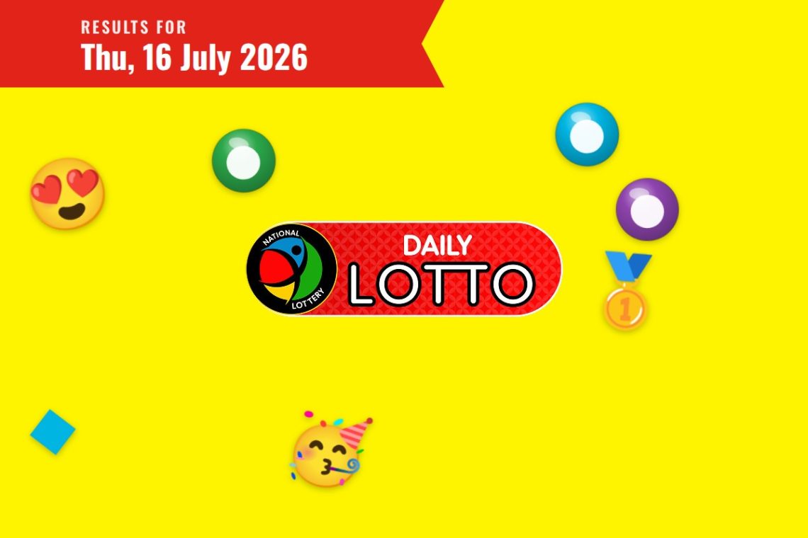 Daily Lotto Results — Thursday, 16 July 2026 - Saffarazzi Daily Lotto Results lottery draw results for Thursday, 16 July 2026
