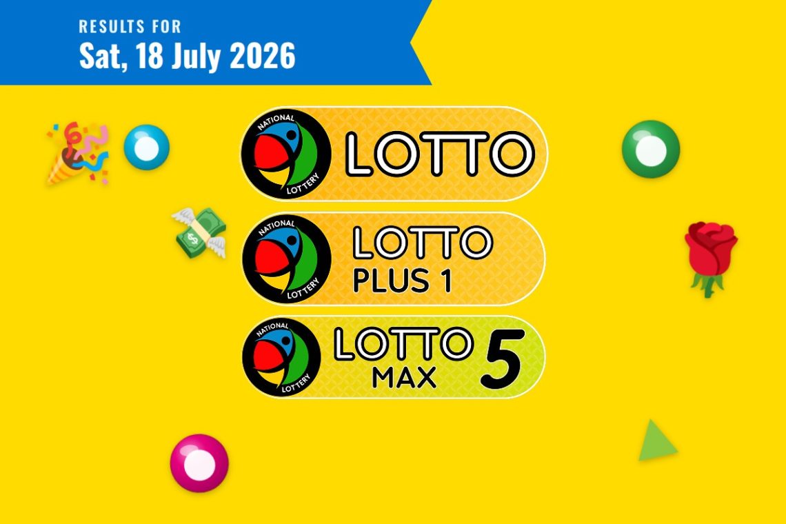 Lotto, Lotto Plus 1 and Lotto 5 Max Results — Saturday, 18 July 2026 - Saffarazzi Lotto, Lotto Plus 1 and Lotto 5 Max Results lottery draw results for Saturday, 18 July 2026