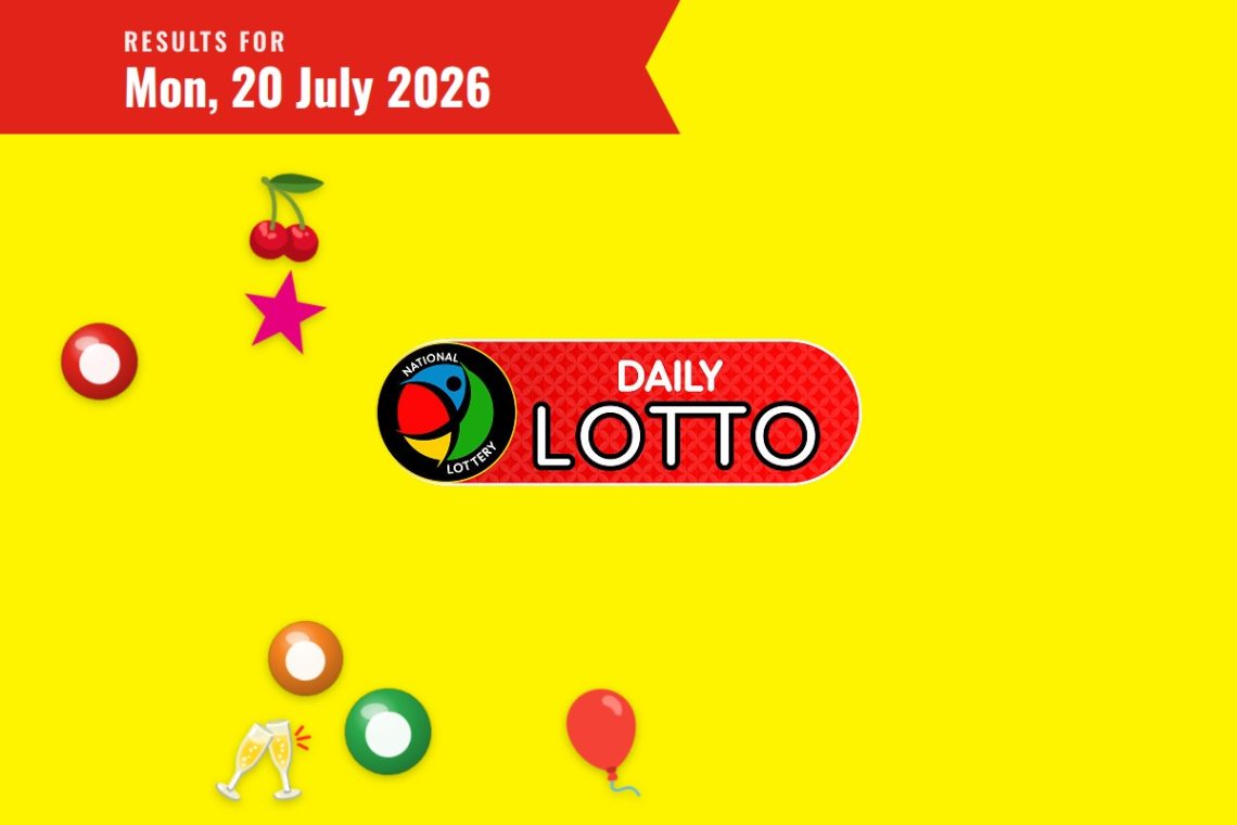 Daily Lotto Results — Monday, 20 July 2026 - Saffarazzi Daily Lotto Results lottery draw results for Monday, 20 July 2026
