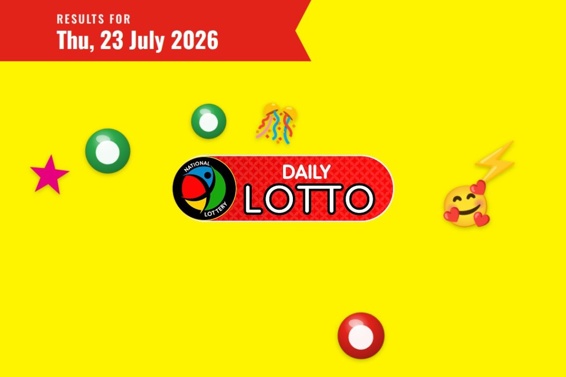 Daily Lotto Results — Thursday, 23 July 2026 - Saffarazzi Daily Lotto Results lottery draw results for Thursday, 23 July 2026